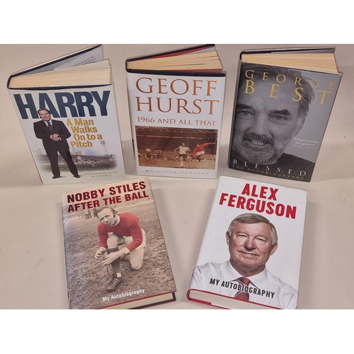 57 - Collection of football related autobiographies to include Geoff Hurst, Harry Redknapp, George Best a... 