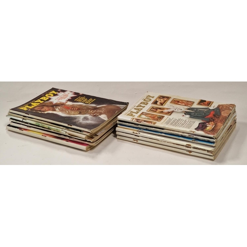 174 - Collection of 12 vintage Playboy adult magazines. Complete year issues January - December 1975.