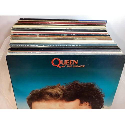 45 - BOX OF VARIOUS ROCK AND POP RELATED VINYL LP RECORDS. In this collection we find artists - Blondie -... 