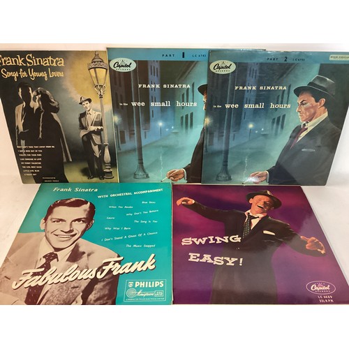 122 - FRANK SINATRA VINYL LP AND 10” EXTENDED PLAY RECORDS. Many titles here from Ol’ blue eyes with most ... 