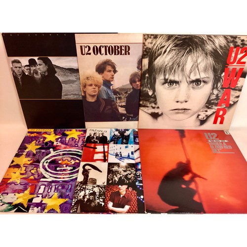 130 - U2 VINYL LP RECORDS X 6. This selection includes titles as follows - Under A Blood Red Sky - Zooropa... 