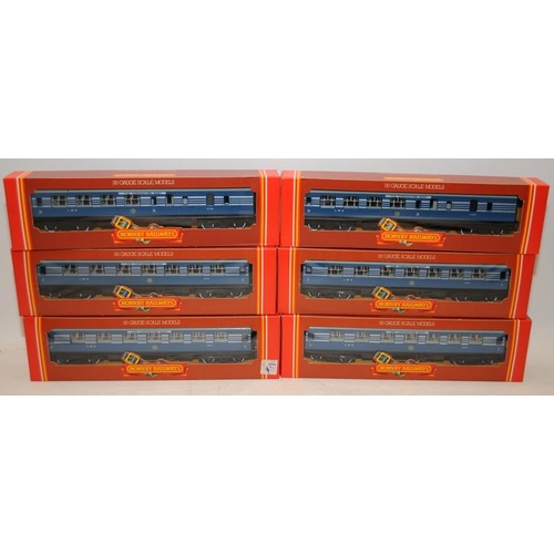 66 - Hornby OO gauge Coronation Scot coaches R422 and R423. 6 in lot, all boxed