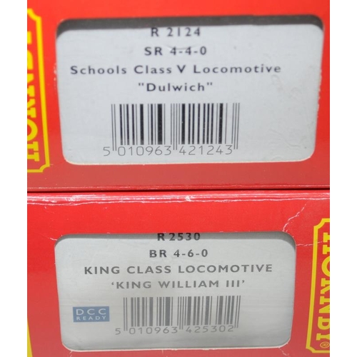 127 - 2 x Hornby OO gauge Locomotives, Schools Class V Dulwich ref:R2124 and King Class King William III r... 