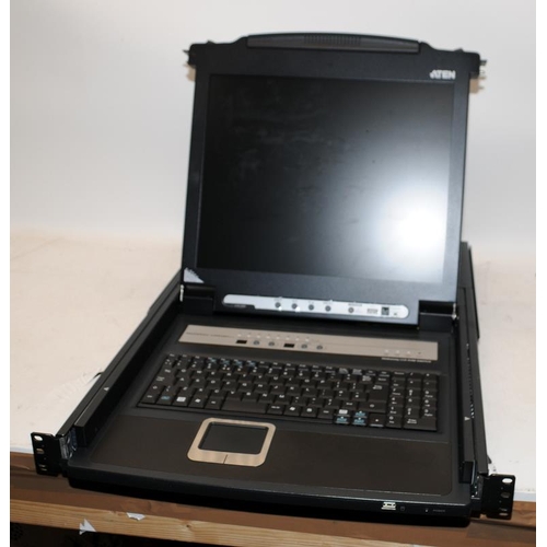 360 - Aten Master View Max CL5708M rack mounted KVM LCD. Removed from a working environment