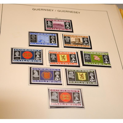 196 - 3 x good albums of Channel Islands stamps including 2 x near complete Schaubek albums