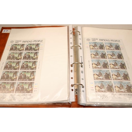 198 - 5 x albums mostly Jersey stamps mint stock sheets (one album near empty)