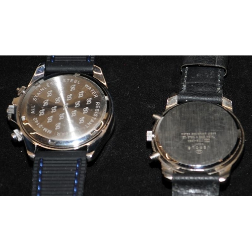 460 - Two gents' quartz chronographs, Musk and Alfa. Both with new batteries fitted and working at time of... 