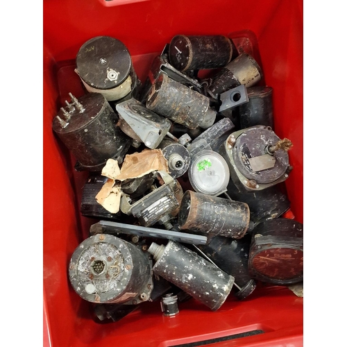 239 - Two boxes of various aircraft dials and other including military.