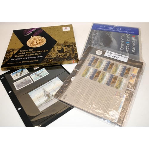 225 - GB stock book. QE II Coronation anniversary stamp collection and Jubilee Portraits book, USA Miniatu... 