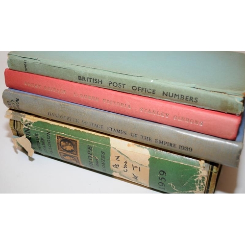 194 - A quantity of vintage stamp collection reference books including early examples