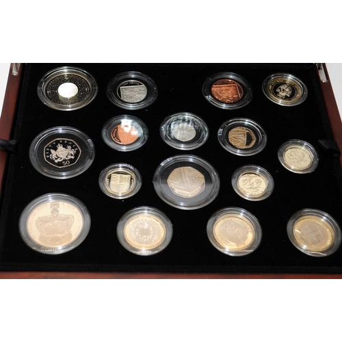 110 - Royal Mint 2013 United Kingdom Premium Proof Coin Set in wooden presentation case with certificate