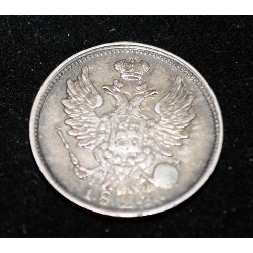 82 - Early Russian silver 20 Kopek dated 1823. Nice condition with good definition.