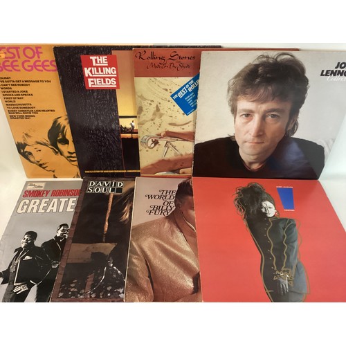 170 - BOX OF VARIOUS POP RELATED VINYL LP RECORDS. Titles found here include artists - Elton John - Michae... 