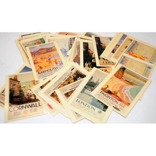 176 - A collection of postcards including a number of Great Western Railways anniversary poster postcards,... 