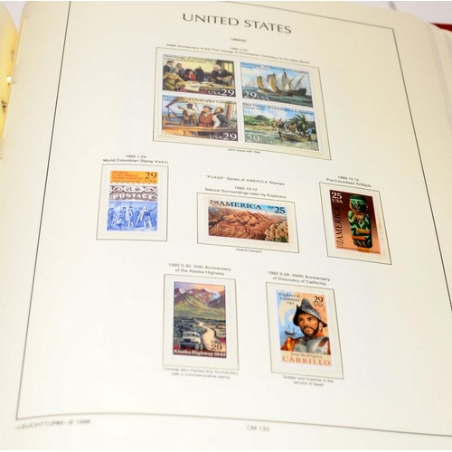 178 - United States Liberty Stamp Album c/w United States Plate Block Album, a small number of stamps to e... 