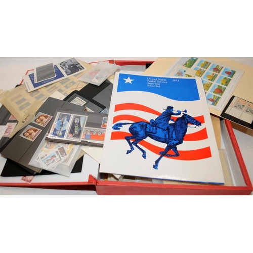 184 - 4 x lever box files containing an assortment of loose stamps, illustrated album leaves, presentation... 