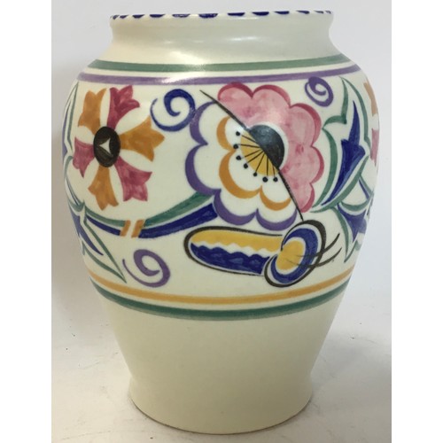 55 - Poole Pottery shape 195 FL pattern vase by Marian Heath 5.75