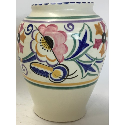 55 - Poole Pottery shape 195 FL pattern vase by Marian Heath 5.75