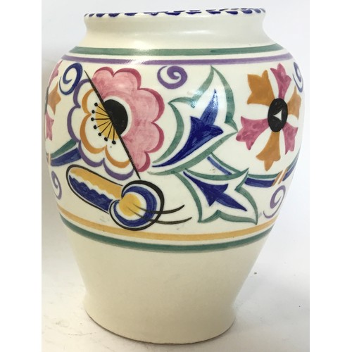 55 - Poole Pottery shape 195 FL pattern vase by Marian Heath 5.75