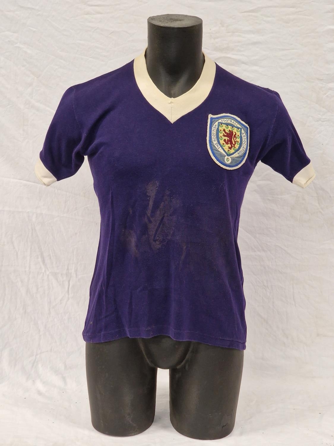 Vintage 1950's Scotland Football jersey with heavily embroidered crest. Has some age related stainin