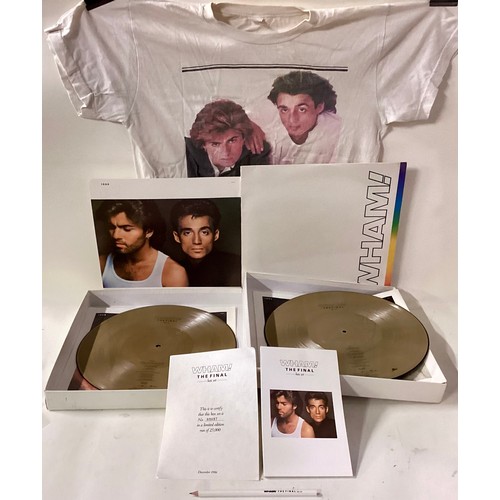 155 - WHAM ‘THE FINAL BOX SET X 2. Here we have 2 boxes each containing a double album on gold coloured vi... 