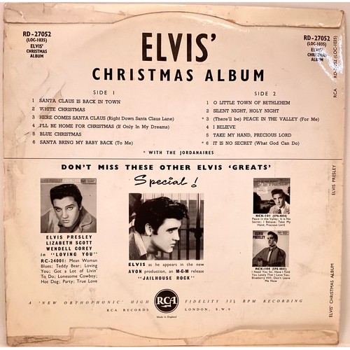 101 - ELVIS PRESLEY LP 'ELVIS CHRISTMAS ALBUM'. On silver spot RCA RD-27052 from 1957 with matrix 1B / 1B ... 