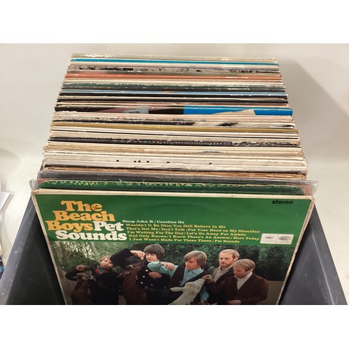 123 - LARGE BOX OF VARIOUS VINYL LP RECORDS. This collection includes - Hawkwind - The Beatles - The Beach... 