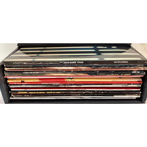 112 - CASE OF VARIOUS POCK AND POP VINYL LP RECORDS. This lot includes artists - Bryan Ferry - Leonard Coh... 
