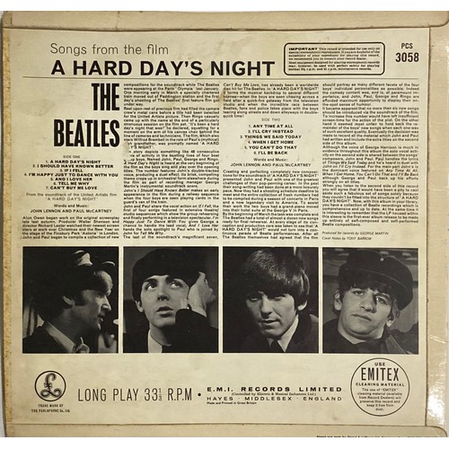 77 - THE BEATLES ‘A HARD DAYS NIGHT’ VINYL LP STEREO RECORD. The record is on Parlophone Records, PCS 305... 