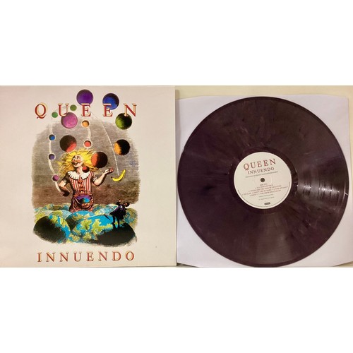 92 - QUEEN 'INNUENDO' US MARBLE COLOURED EFFECT VINYL ALBUM. Released in 1991 and found here in Ex condit... 
