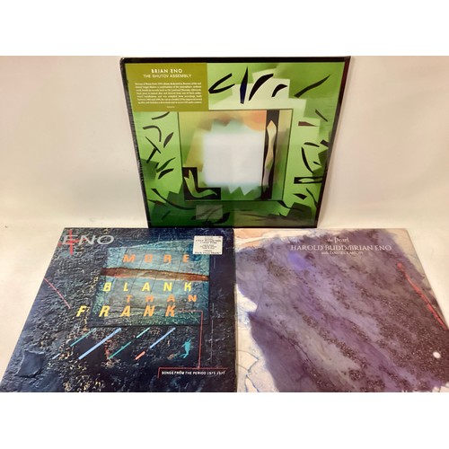86 - BRIAN ENO COLLECTION OF 3 VINYL ALBUMS. Titles here are as follows - 'Shutov Assembly' double LP fou... 
