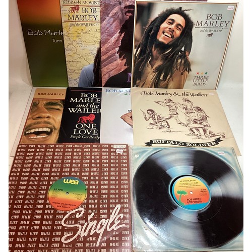 152 - BOB MARLEY AND THE WAILERS 12” SINGLES X 10. Titles here include - Jamming - One Love - Buffalo Sold... 