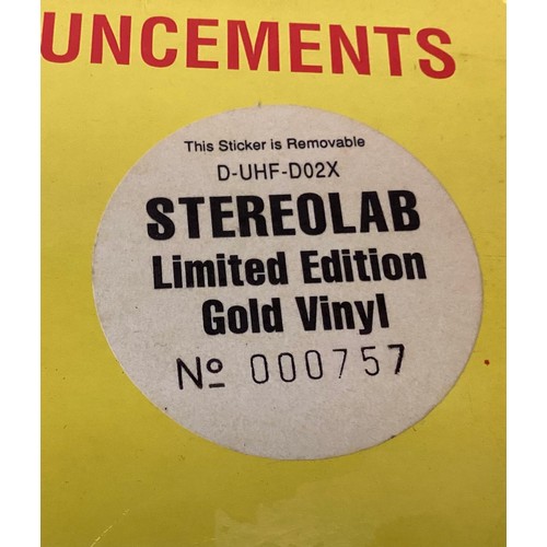 214 - STEREOLAB ‘TRANSIENT RANDOM NOISE BURSTS’ NUMBERED GOLD COLOURED DOUBLE VINYL LP. An original copy o... 