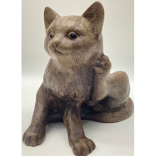 2 - Poole Pottery stoneware Kitten scratching.