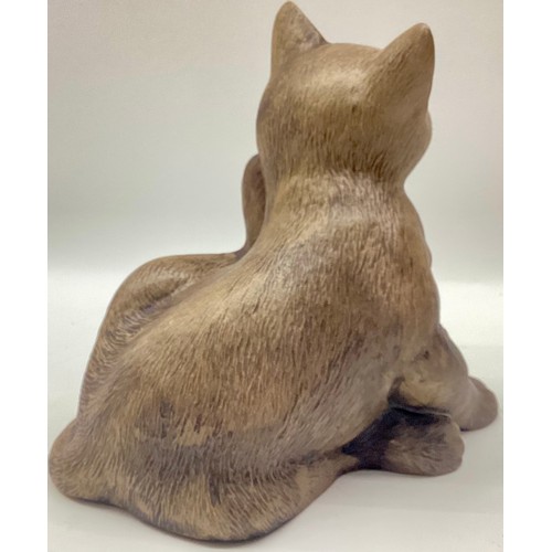 2 - Poole Pottery stoneware Kitten scratching.