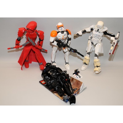 3 - Star Wars Lego built figures Imperial Death Trooper ref:75121, Elite Praetorian Guard ref:75529, Ran... 