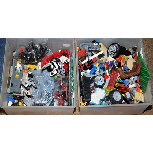 21 - Two tubs of mixed loose Lego including minifigures