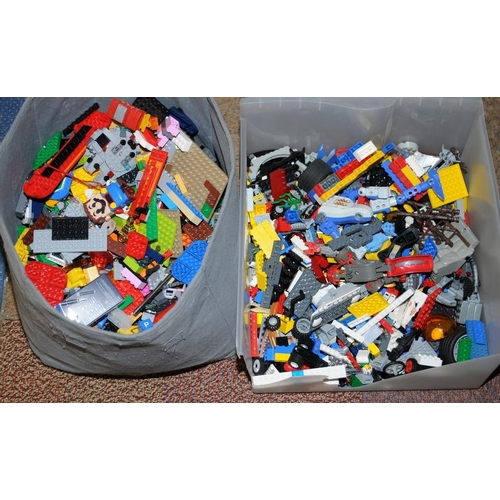 22 - Two tubs of mixed loose Lego including minifigures