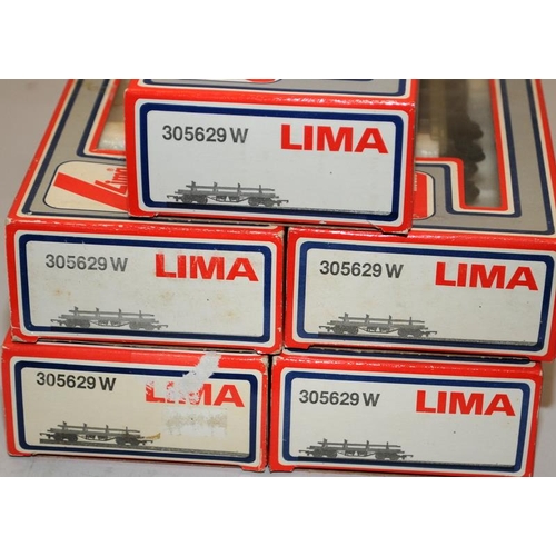 44 - Lima OO gauge rake of 5 GW Bogie Bolster Wagons ref:305629W. All boxed