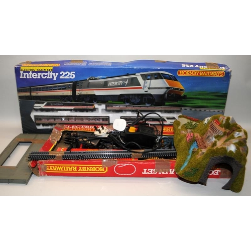 50 - Hornby OO gauge part sets Intercity 225 ref:r696, BR Freight Set ref:R785 c/w additional items