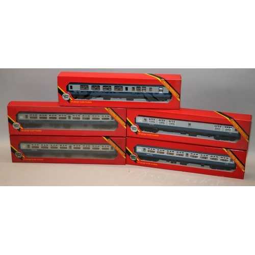 57 - Hornby OO gauge Intercity MK2 Coach R921 x 3, Intercity Brake Coach R922 and Intercity Buffet Car R9... 