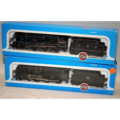 86 - Airfix OO gauge Royal Scot Locomotive and Tender ref:54121-3 c/w Royal Scots Fusilier ref:54120-0. B... 