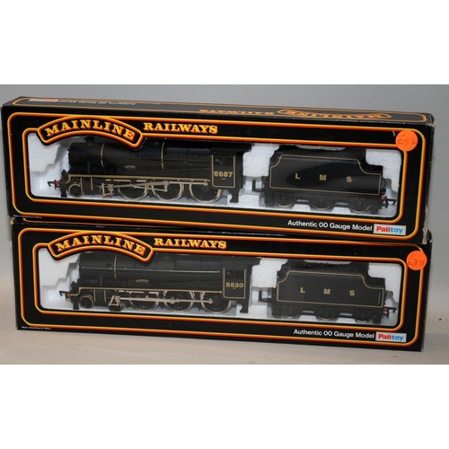 93 - Mainline Railways OO gauge Patriot Class Locomotive LMS Black ref:37065 c/w Jubilee Class 5XP LMS Bl... 