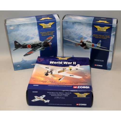 119 - Aviation Archive 1:72 Scale Die-Cast Model Aircraft: Mitsubishi A6M3-22 Zero ref:AA33102, A6M2 Zero ... 