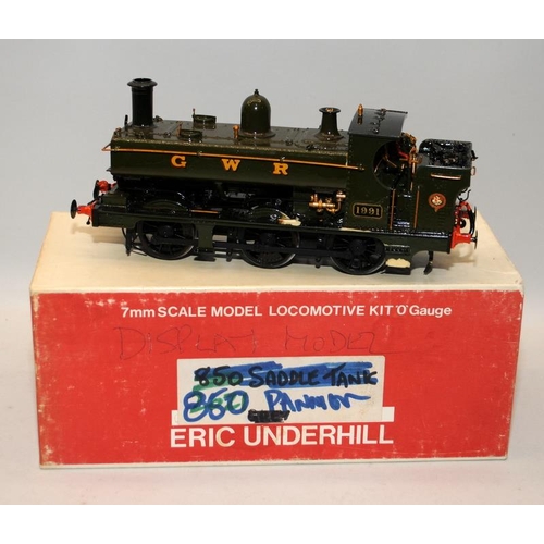 37 - Vintage Eric Underhill O Gauge Built Kit 0-6-0 Tank Engine, GWR Green No.1991. With motor. Boxed (bo... 