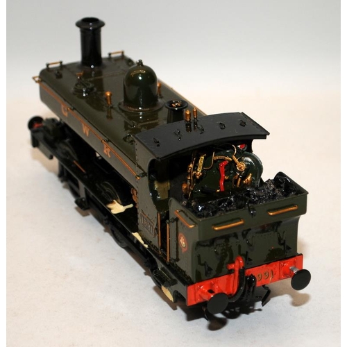 37 - Vintage Eric Underhill O Gauge Built Kit 0-6-0 Tank Engine, GWR Green No.1991. With motor. Boxed (bo... 