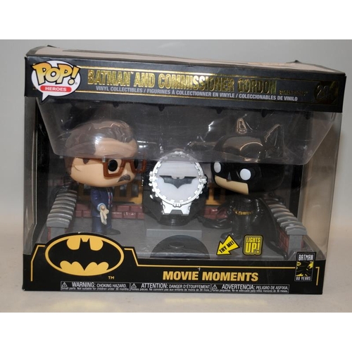 194 - Collectable Pop Heroes Batman and Commissioner Gordon, Pop Town Dr Peter Venkman with Firehouse, Dor... 