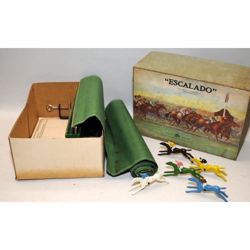 198 - A vintage 1950's Escalado horse racing game, horses in good condition c/w a number of Beanie Babies.