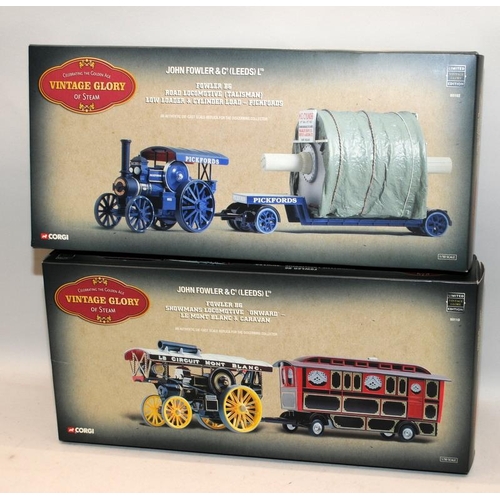 207 - Corgi Vintage Glory of Steam die-cast model series: Fowler B6 Road Locomotive Low Loader & Cylinder ... 