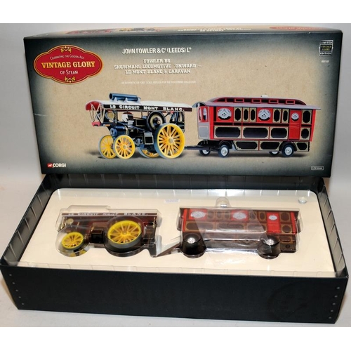 207 - Corgi Vintage Glory of Steam die-cast model series: Fowler B6 Road Locomotive Low Loader & Cylinder ... 